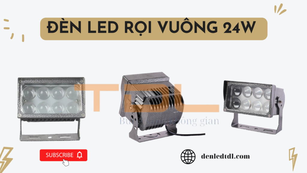 đèn led rọi cột vuông 24w